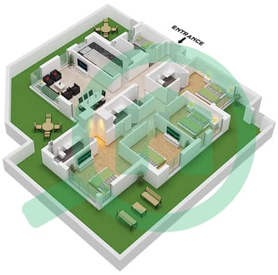 Насим Резиденсиз - Апартамент 4 Cпальни планировка Тип/мера 4A-3/ UNIT 5 FLOOR GROUND
