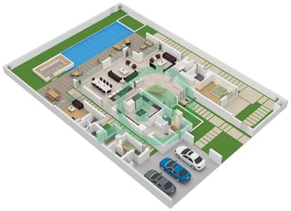 المخططات الطابقية لتصميم النموذج GARDEN SUITE فیلا 6 غرف نوم - هارموني 3