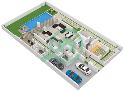 المخططات الطابقية لتصميم النموذج GARDEN SUITE فیلا 5 غرف نوم - هارموني 3