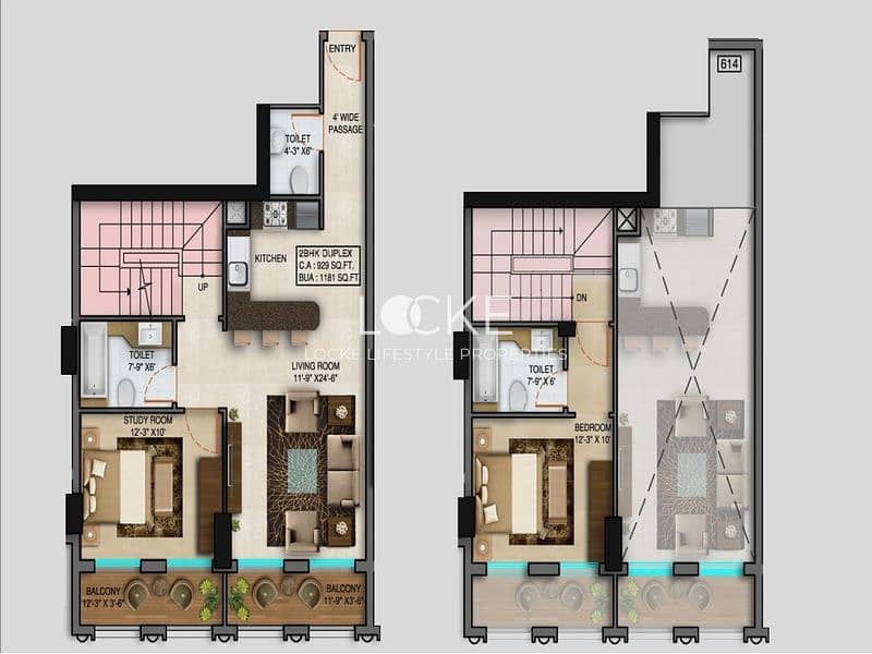 10 1BR+Study_Unit 614 Floor plan. jpg