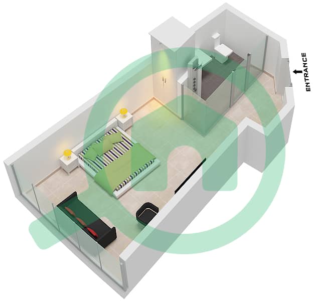 Ciel Tower - Studio Apartment Unit 2 FLOOR 40-46,49-53 Floor plan Unit 2 Floor 40-46,49-53 interactive3D