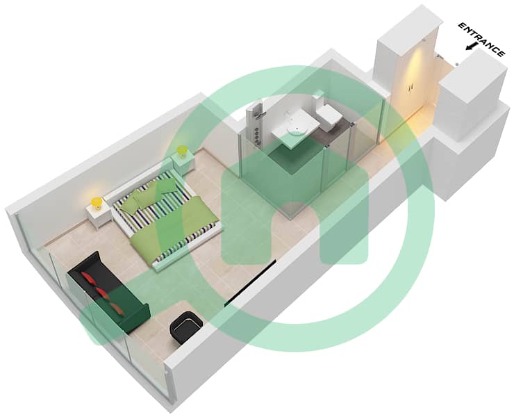 Ciel Tower - Studio Apartment Unit 10 FLOOR 40-46,49-53 Floor plan Unit 10 Floor 40-46,49-53 interactive3D