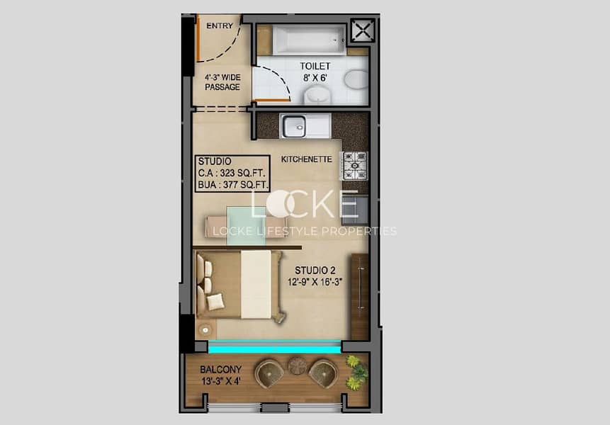 10 Studio Unit 403-Floor plan. jpg