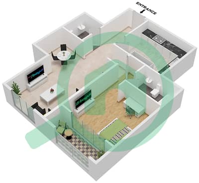 Gulfa Towers - 1 Bedroom Apartment Unit 05 BLOCK B Floor plan