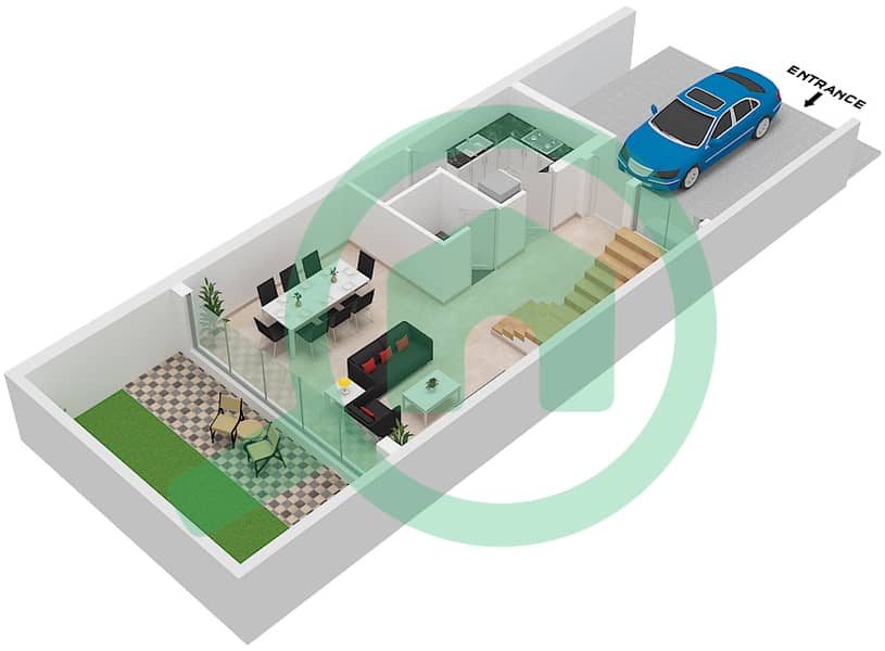 Eterno Prestige Villas - 3 Bedroom Villa Type TH12-M Floor plan Type TH12-M Floor Ground interactive3D