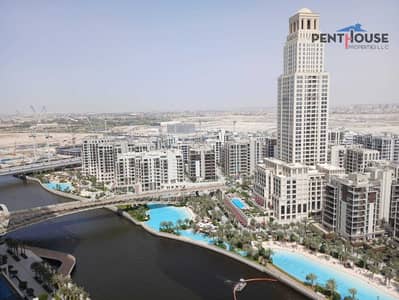 3 Bedroom Apartment for Rent in Dubai Creek Harbour, Dubai - Burj-Creek-Beach View | Corner Unit | High Floor