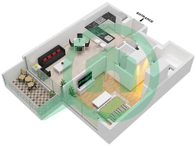 Naya at District One - 1 Bedroom Apartment Unit 2 FLOOR 3-12 Floor plan