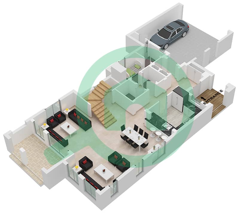 Lila - 4 Bedroom Townhouse Type 3 Floor plan Type 3 Floor Ground interactive3D