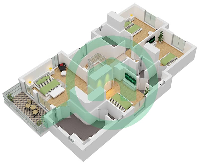 Lila - 4 Bedroom Townhouse Type 3 Floor plan Type 3 Floor First interactive3D
