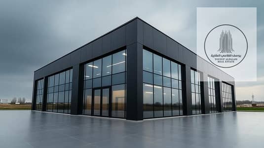 艾尔朱尔夫， 阿治曼 展览店面待租 - modern-glass-building-shines-under-a-cloudy-sky-in-a-rural-area-photo. jpg