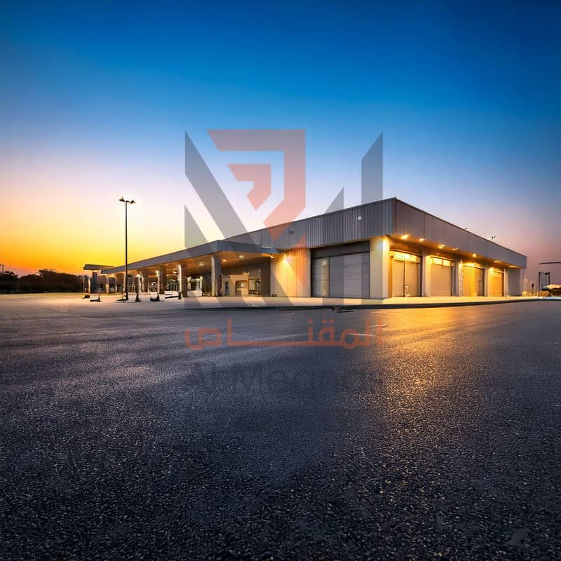 Firefly Warehouse modren design with about 8k sqft . looks like its in UAE with road and lamplight (2). jpg