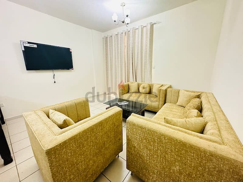 ((FAMILIES ONLY)) FULLY FURNISHED 1BHK WITH BALCONY FOR RENT 4200
