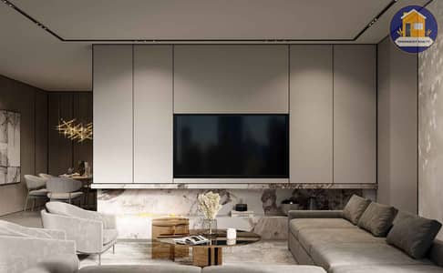 朱美拉环形村(JVC)， 迪拜 4 卧室联排别墅待售 - living room in a 4 bedroom JVC townhouse at Marwa Homes 4. jpg