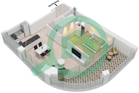 Binghatti Skyrise Tower A - Апартамент 1 Спальня планировка Тип 03