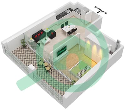 Binghatti Skyrise Tower A - Апартамент 1 Спальня планировка Тип 04