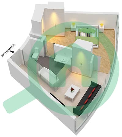 Ciel Tower - 1 Bedroom Apartment Unit 19 FLOOR 14-17 Floor plan