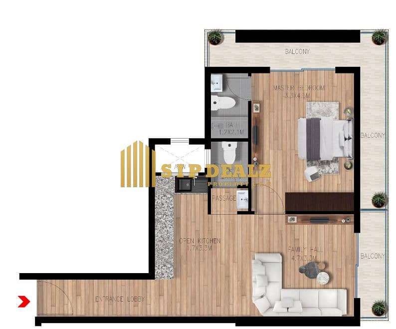9 Layout Type A 1 BR. JPG