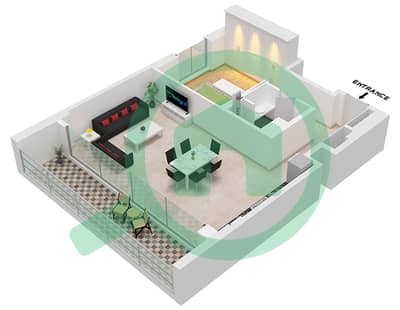 Cape Hayat Tower 4 - 1 Bedroom Apartment Type/unit 1 CORNER/UNIT 3 FLOOR 1-8 Floor plan