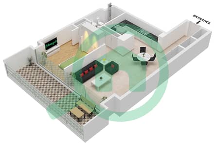 Cape Hayat Tower 4 - 1 Bedroom Apartment Type/unit 4 MIDDLE/UNIT 2 FLOOR 1-3 Floor plan