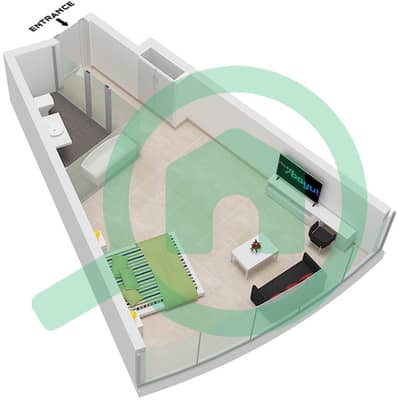 Ciel Tower - Studio Apartment Unit 19 FLOOR 39-52 Floor plan