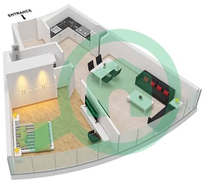 Ciel Tower - 1 Bedroom Apartment Unit 3 FLOOR 54-65 Floor plan