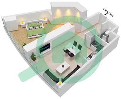 Ciel Tower - 1 Bedroom Apartment Unit 14 FLOOR 54-62,64-65 Floor plan