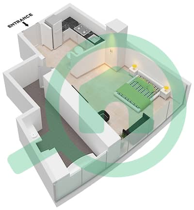 Ciel Tower - Studio Apartment Unit 14 FLOOR 66-72 Floor plan