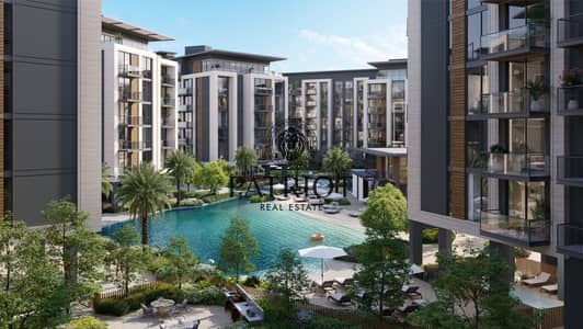 猎鹰奇迹之城， 迪拜 2 卧室公寓待售 - Belgravia Gardens  - beach pool view. jpg