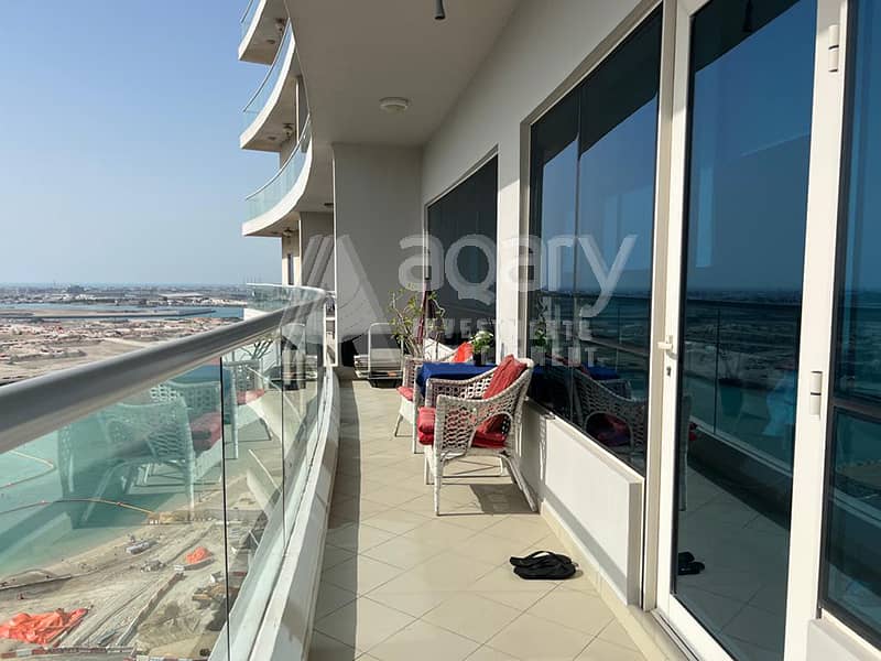 Sea View | Furnished 2BR + Maid + Study