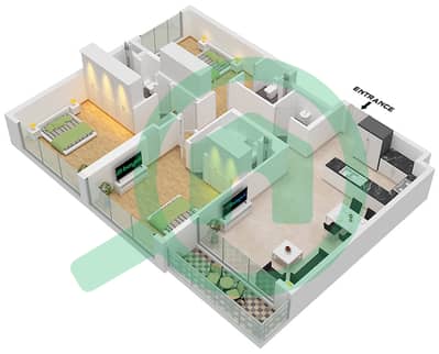Luma Park Views - 3 Bedroom Apartment Type/unit F / UNIT 07-08,16,24 Floor plan