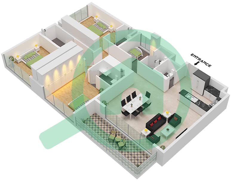 Luma Park Views - 3 Bedroom Apartment Type/unit G / UNIT 25 Floor plan Type G Unit 25 interactive3D