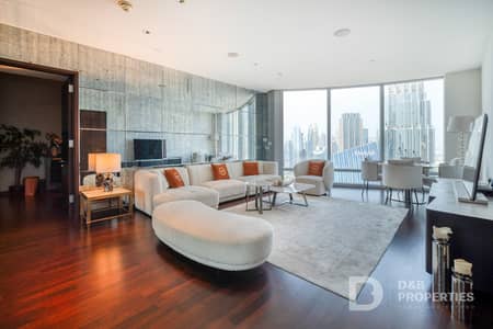 2 Bedroom Apartment for Rent in Downtown Dubai, Dubai - High Floor | DIFC and Zabeel View | Furnished