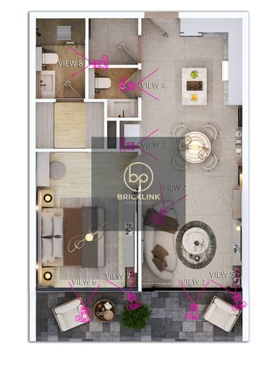 استوديو  للبيع في دبي الجنوب، دبي - 1BHK TOP VIEW. jpg