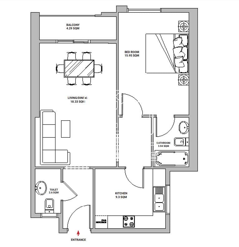 8 1 BHK Floor Plan. png