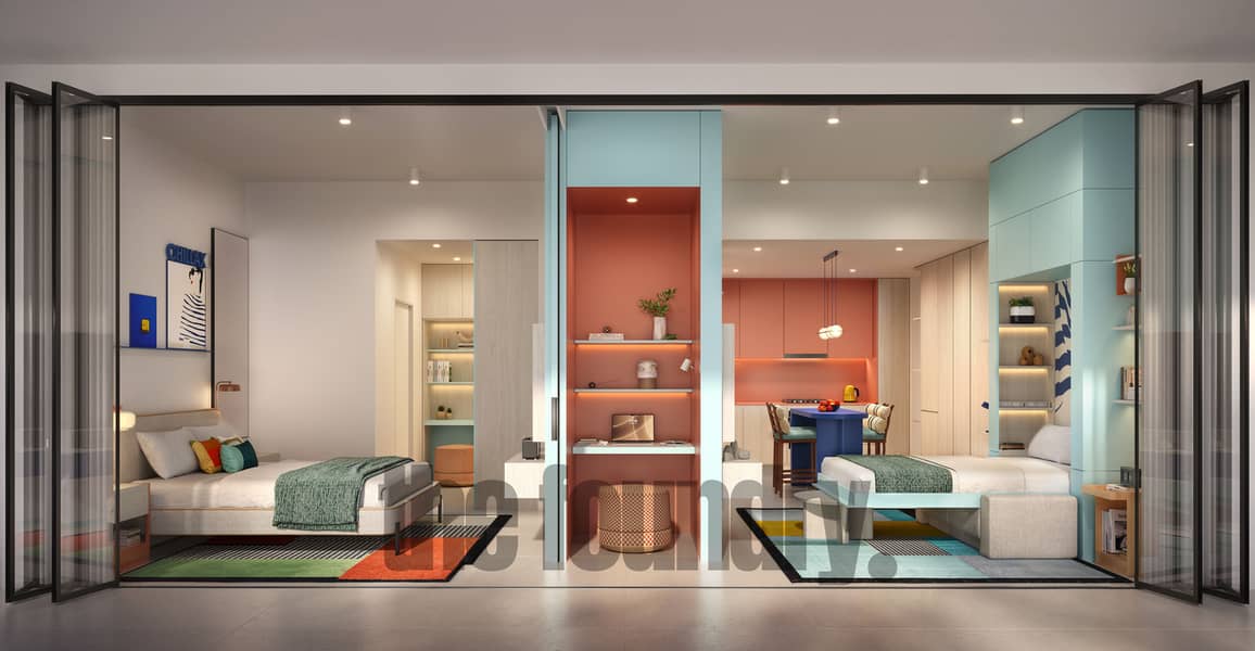 34 33a One Bed Type B - Bed Open. jpg