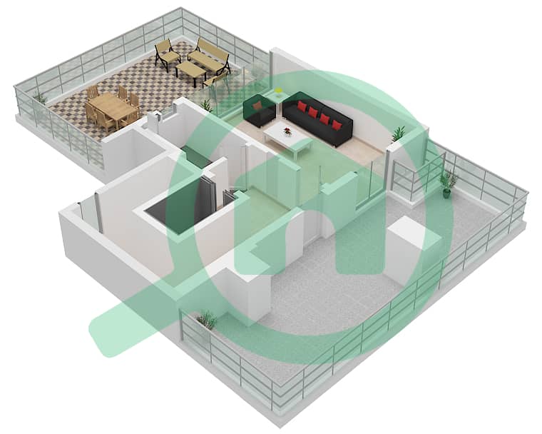 المخططات الطابقية لتصميم النموذج 1 فیلا 4 غرف نوم - بارك جيت Type 1 Floor Second interactive3D