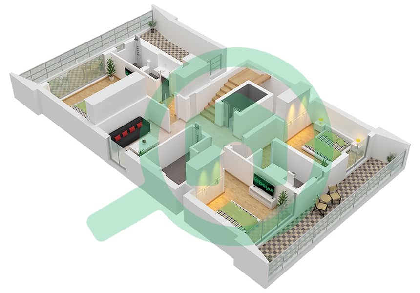 Park Gate - 4 Bedroom Villa Type 2 Floor plan Type 2 Floor First interactive3D