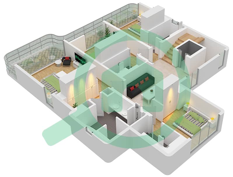 Park Gate - 5 Bedroom Villa Type 4 Floor plan Type 4 Floor First interactive3D