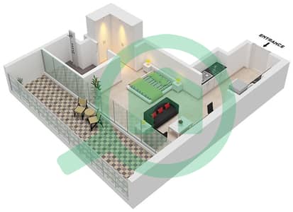 Binghatti Ghost - Studio Apartment Type 6 Floor plan