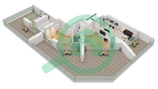 Binghatti Ghost - 3 Bedroom Apartment Type 1 Floor plan