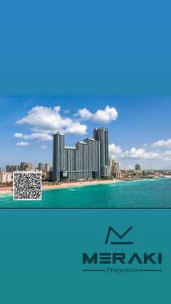 For sale in cash, two rooms and a hall, full sea view, with free air conditioning and free services, with free ownership