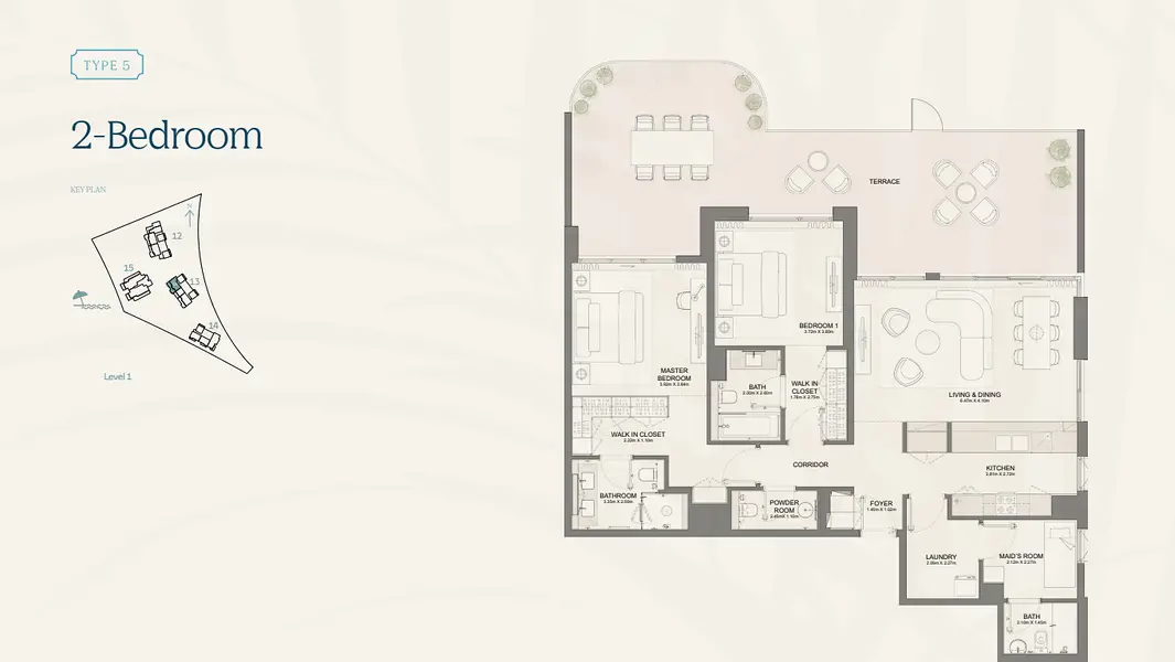 2 BR floor plan