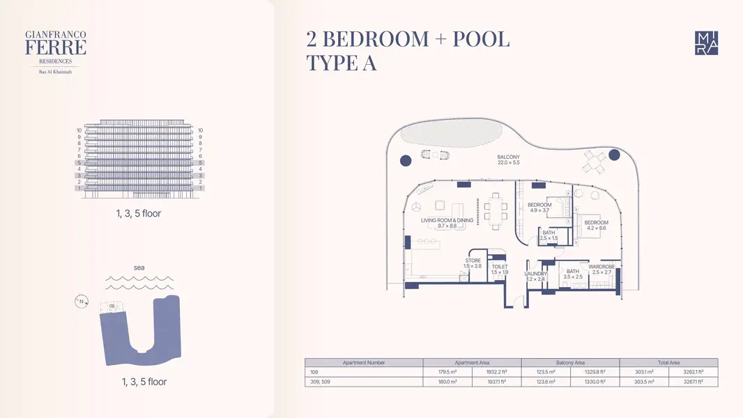 2 BR floor plan