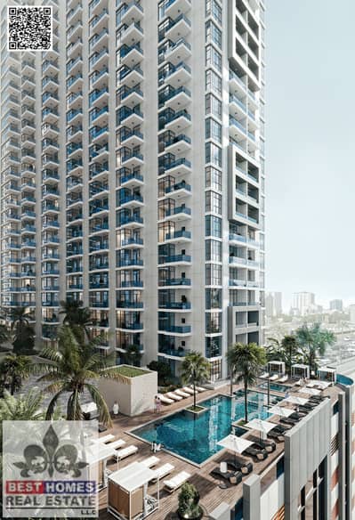 1 Спальня Апартаменты Продажа в Свободная зона Аджман, Аджман - Ajman Creek Towers Pool View 2 (1). jpg