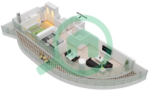 Volta - 1 Bedroom Apartment Type A1-M FLOOR 2-8 Floor plan