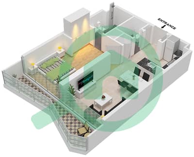 Volta - 1 Bedroom Apartment Type B1 FLOOR 2-7 Floor plan