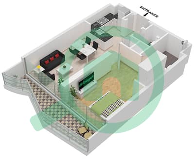 Volta - 1 Bedroom Apartment Type B1M FLOOR 2-7 Floor plan