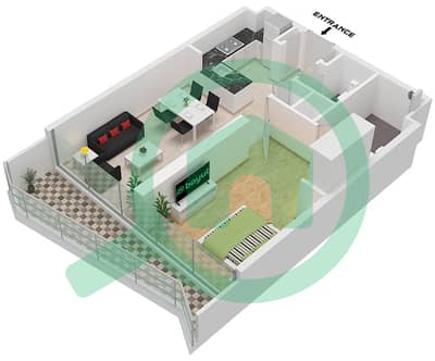 Volta - 1 Bedroom Apartment Type B3M-B12M FLOOR 51-60 Floor plan
