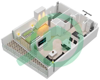 Volta - 1 Bedroom Apartment Type C1-C10 FLOOR 2-8,10-18 Floor plan