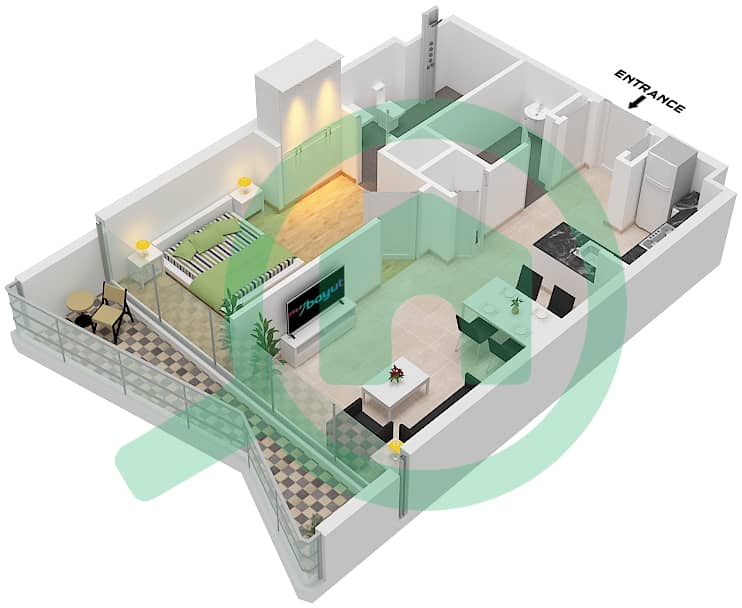 Volta - 1 Bedroom Apartment Type C21-C30 FLOOR 29-39 Floor plan Type C21-C30 Floor 29-39 interactive3D